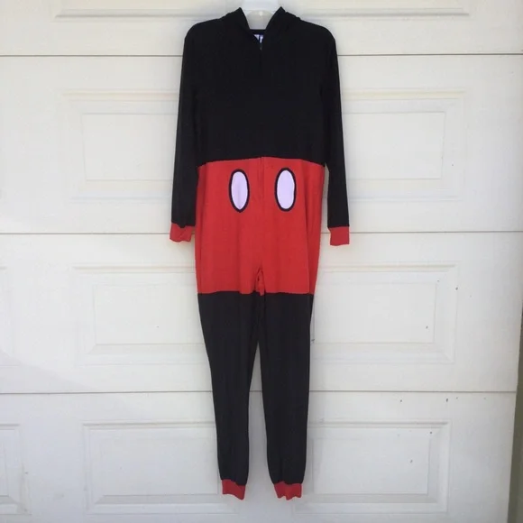 Disney Mickey Mouse Adult One Piece Pajamas Costume Size Large 12-14 - Picture 1 of 8